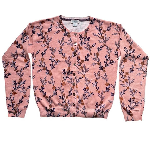 Sundance Floral Cotton Cardigan Pink Blue Feminine Cottagecore Layer XS - Picture 1 of 5